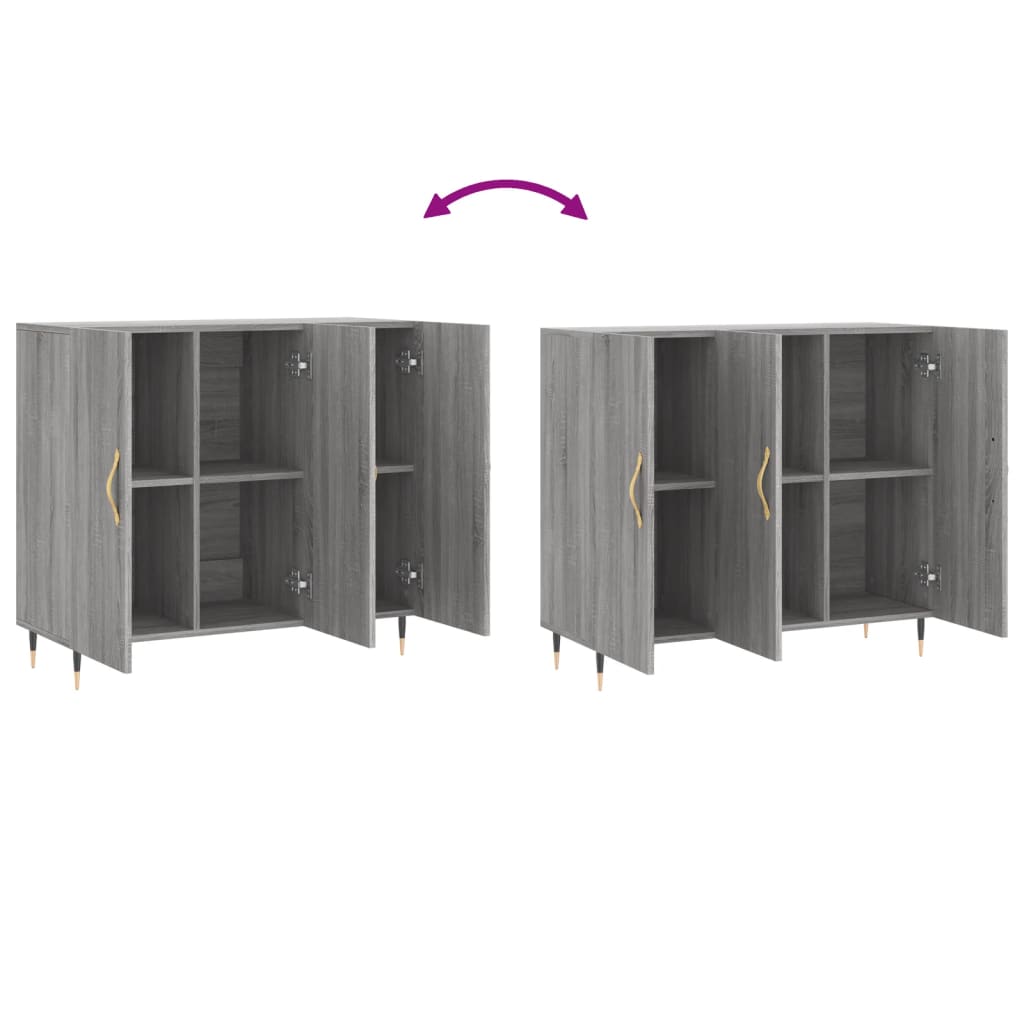 Sideboard Grey Sonoma 90x34x80 cm Engineered Wood