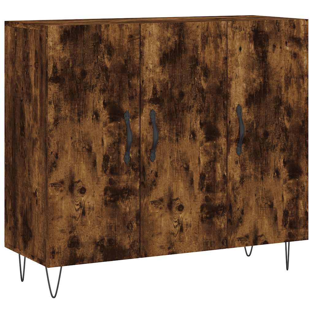 Sideboard Smoked Oak 90x34x80 cm Engineered Wood