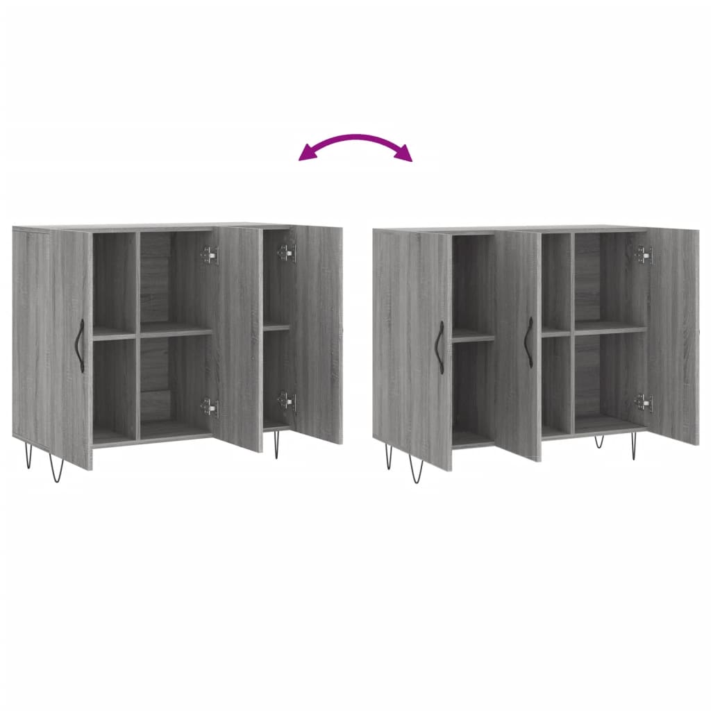 Sideboard Grey Sonoma 90x34x80 cm Engineered Wood