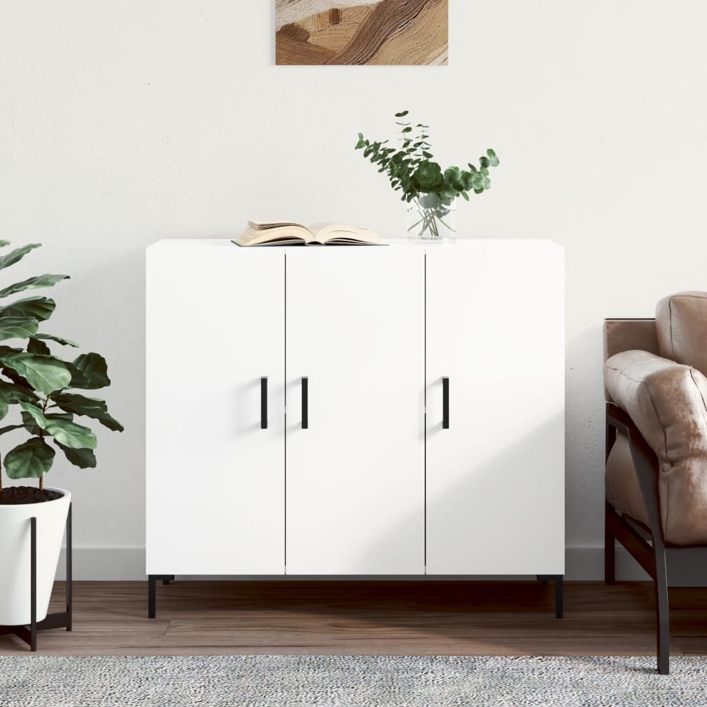 Sideboard White 90x34x80 cm Engineered Wood