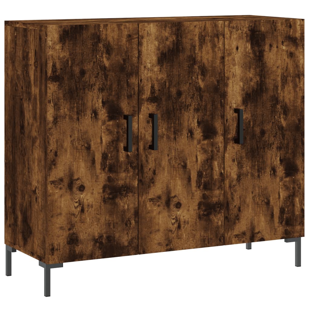 Sideboard Smoked Oak 90x34x80 cm Engineered Wood