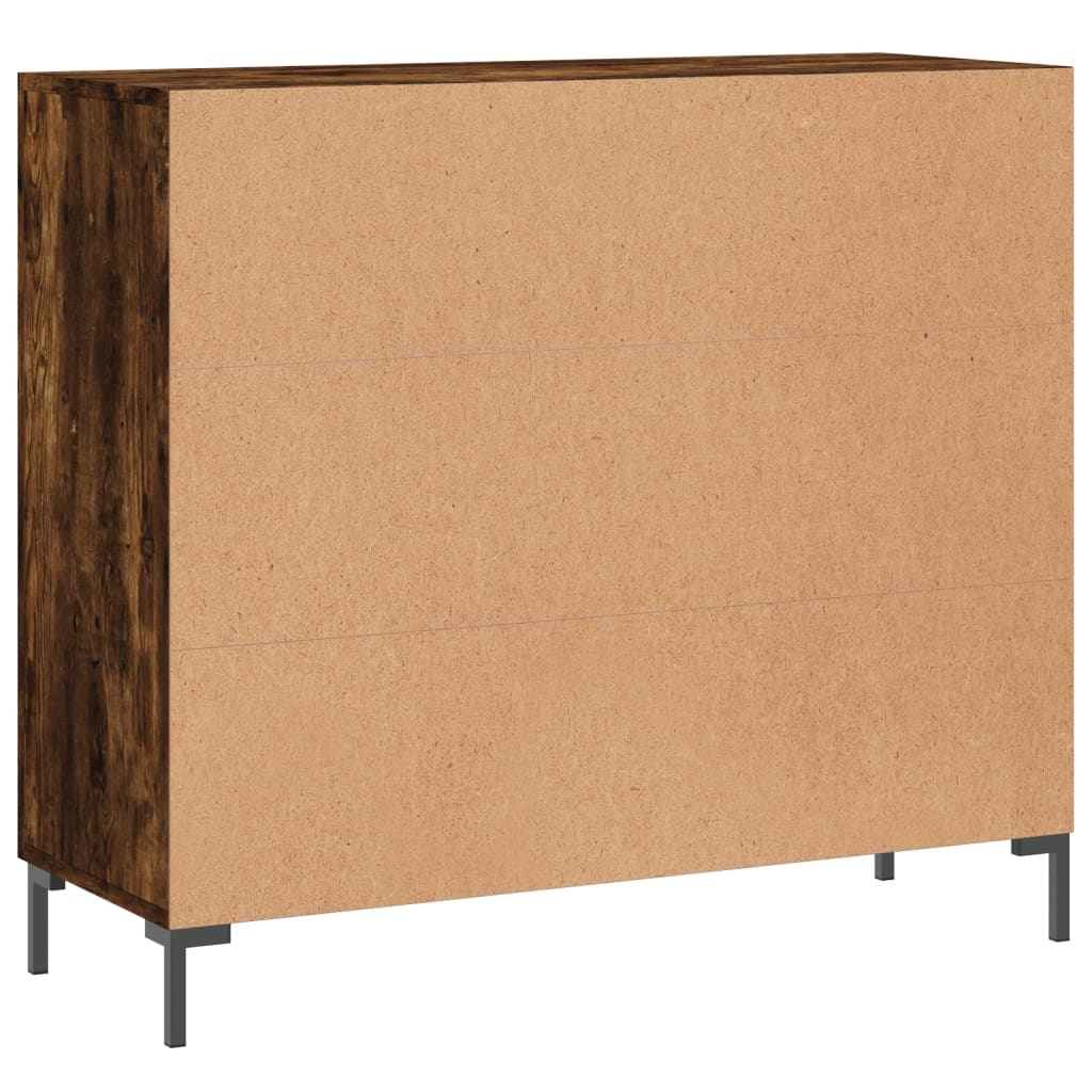 Sideboard Smoked Oak 90x34x80 cm Engineered Wood