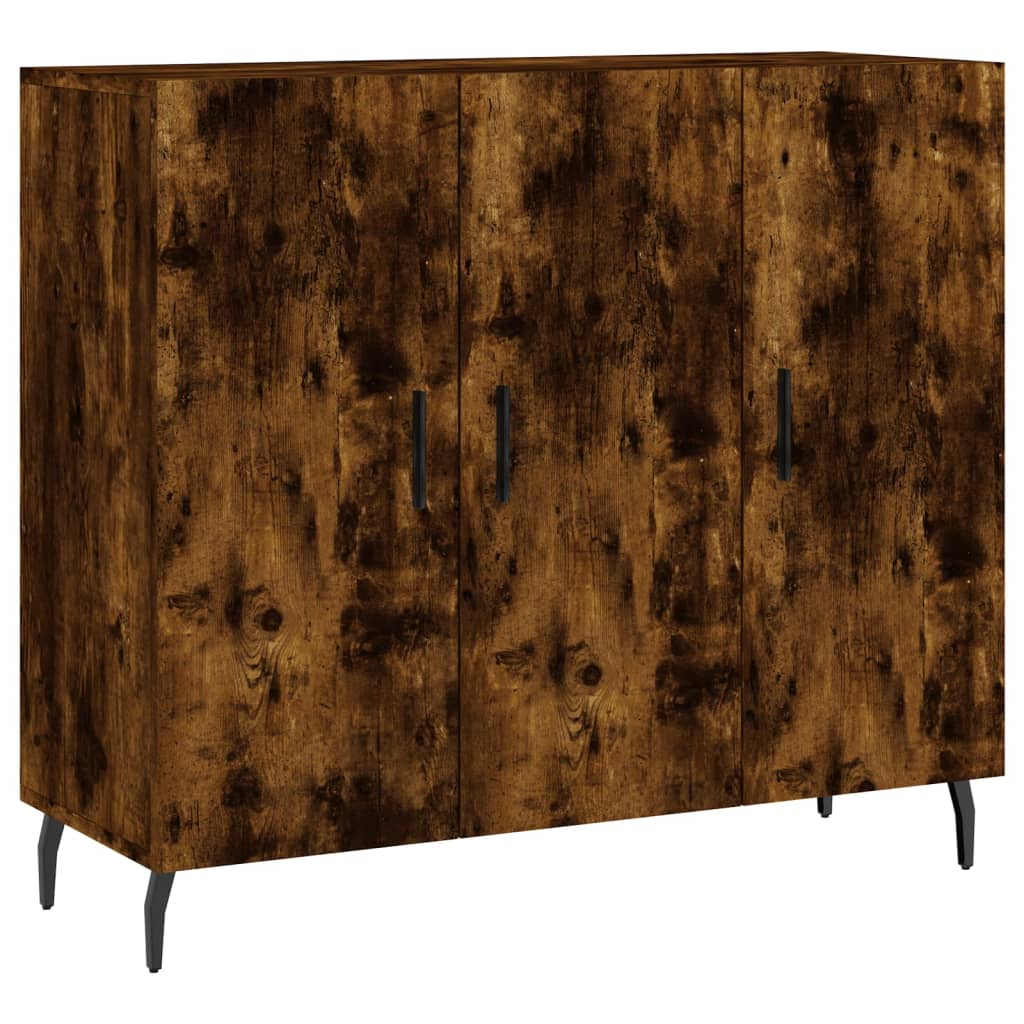 vidaXL Sideboard Smoked Oak 90x34x80 cm Engineered Wood