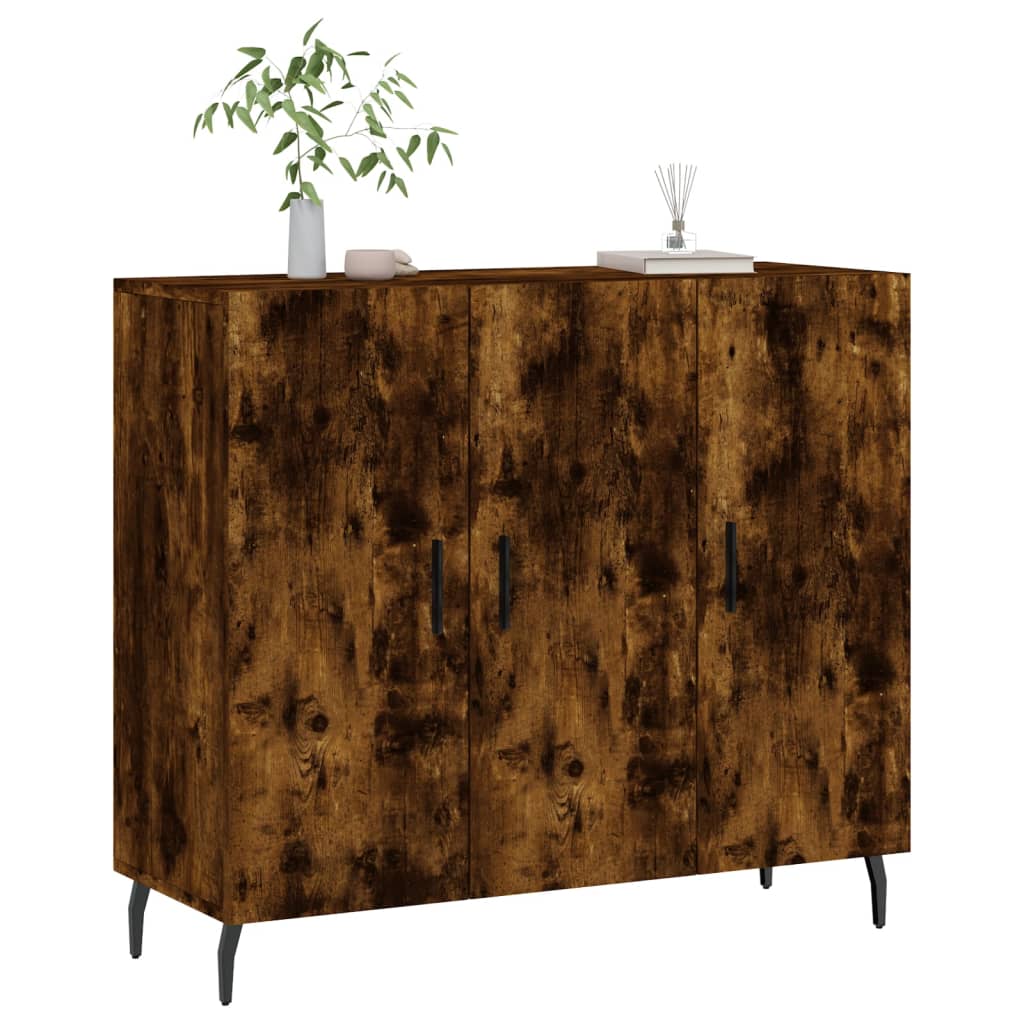 vidaXL Sideboard Smoked Oak 90x34x80 cm Engineered Wood