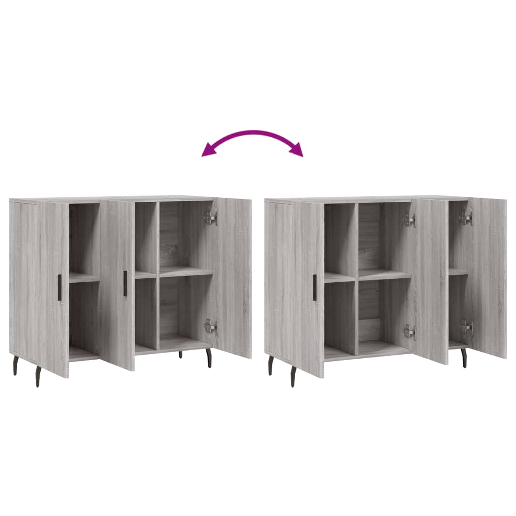Sideboard Grey Sonoma 90x34x80 cm Engineered Wood