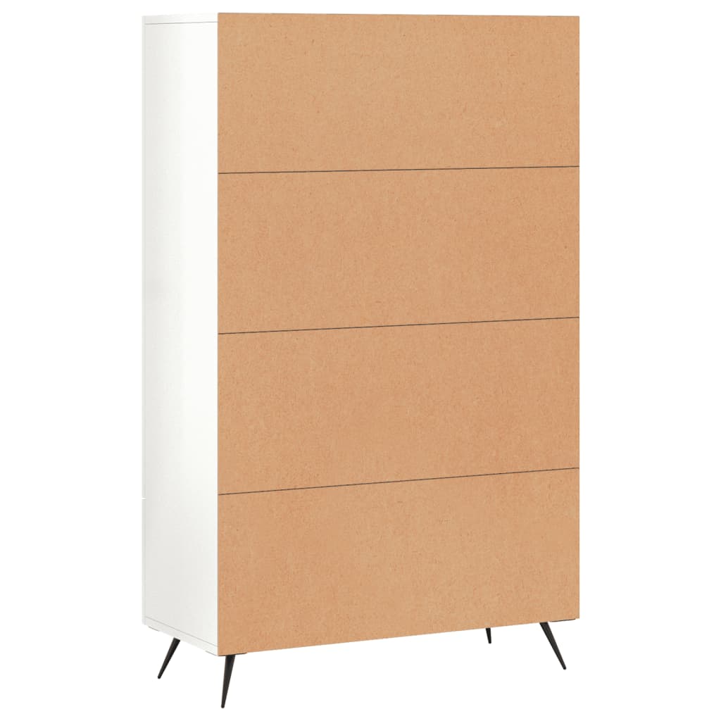 Highboard High Gloss White 69.5x31x115 cm Engineered Wood