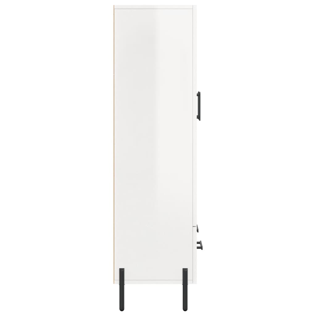 Highboard High Gloss White 69.5x31x115 cm Engineered Wood