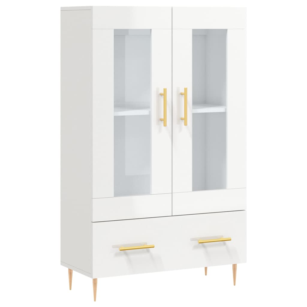 vidaXL Highboard High Gloss White 69.5x31x115 cm Engineered Wood