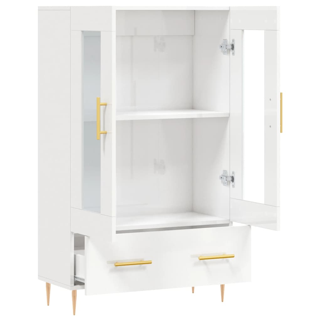 vidaXL Highboard High Gloss White 69.5x31x115 cm Engineered Wood