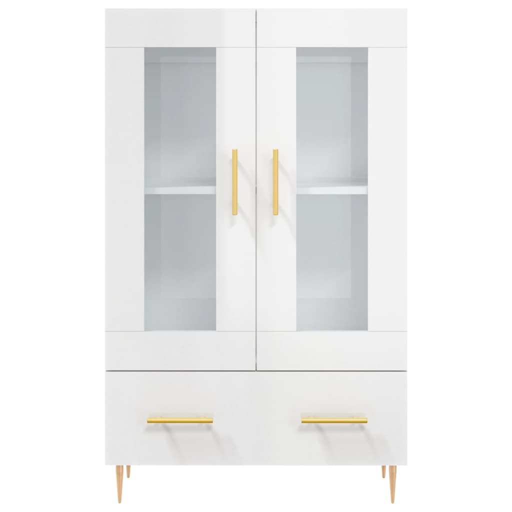 vidaXL Highboard High Gloss White 69.5x31x115 cm Engineered Wood