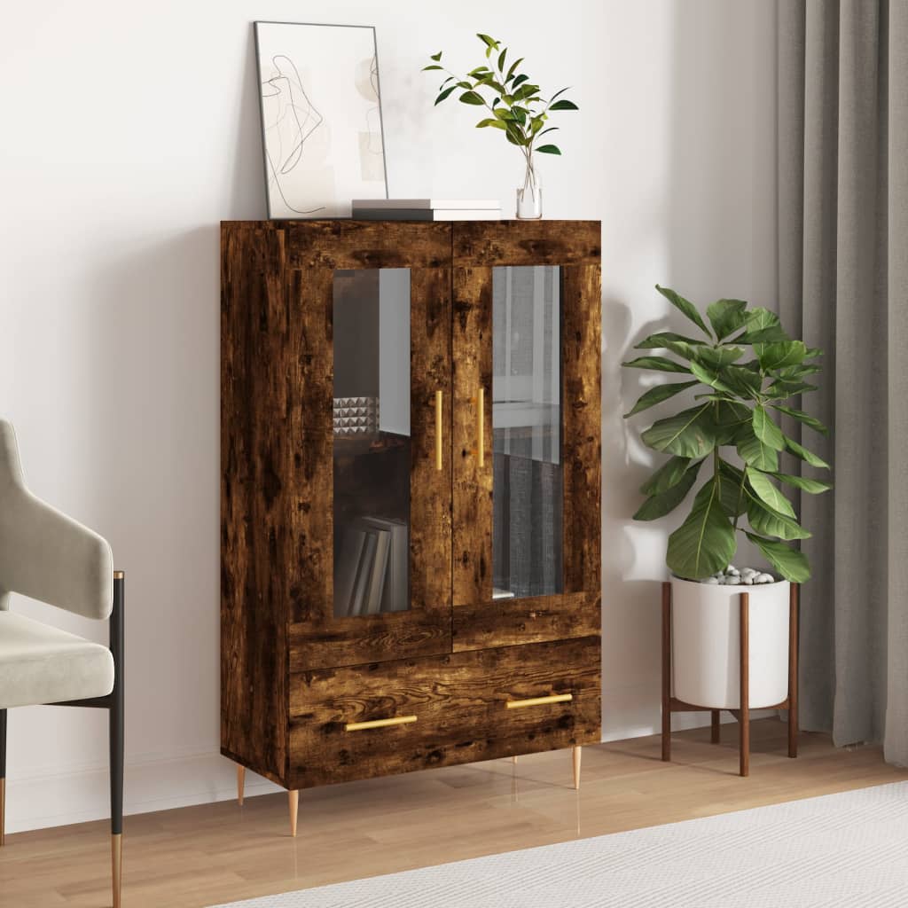 Highboard Smoked Oak 69.5x31x115 cm Engineered Wood