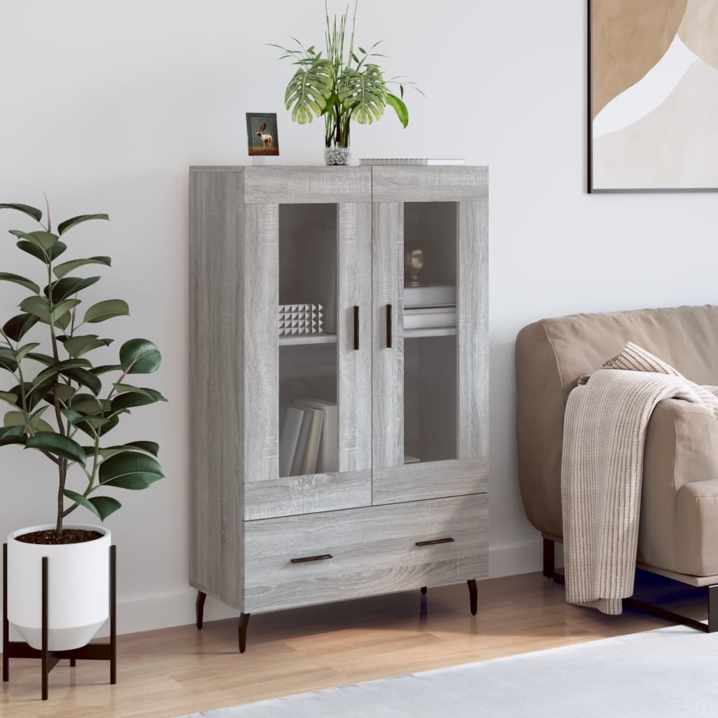 Highboard Grey Sonoma 69.5x31x115 cm Engineered Wood