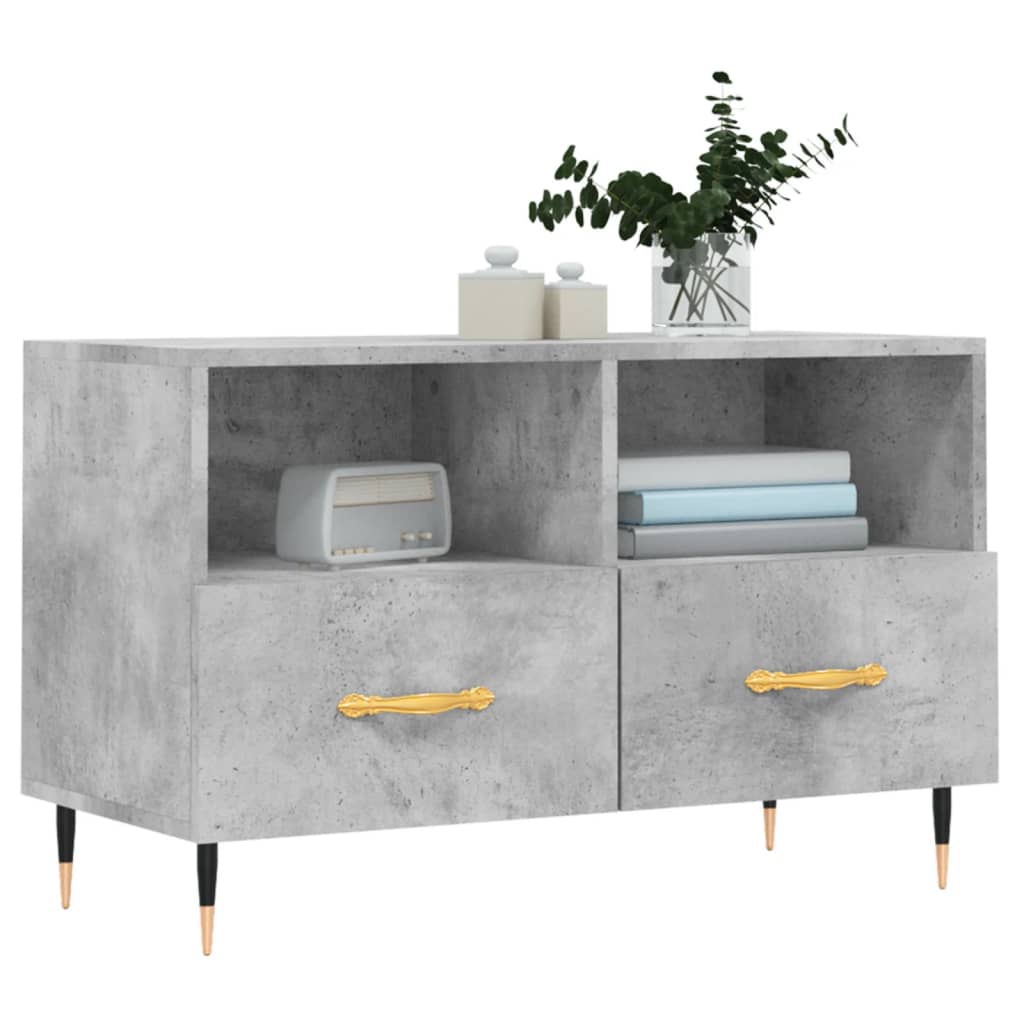 vidaXL TV Cabinet Concrete Grey 80x36x50 cm Engineered Wood