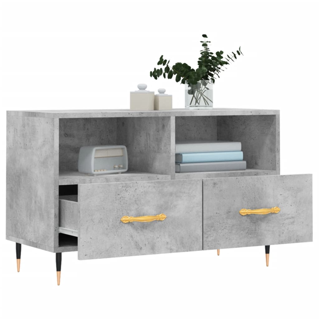 vidaXL TV Cabinet Concrete Grey 80x36x50 cm Engineered Wood