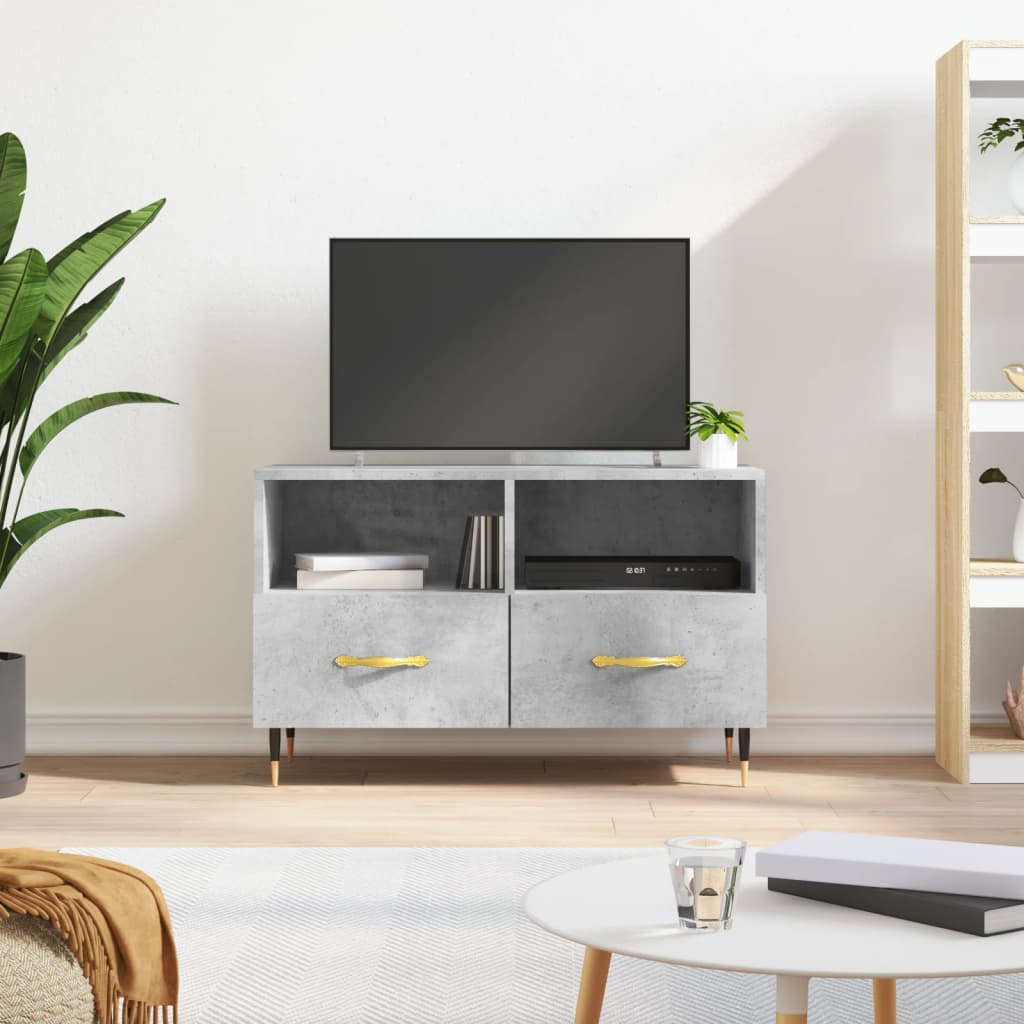 vidaXL TV Cabinet Concrete Grey 80x36x50 cm Engineered Wood