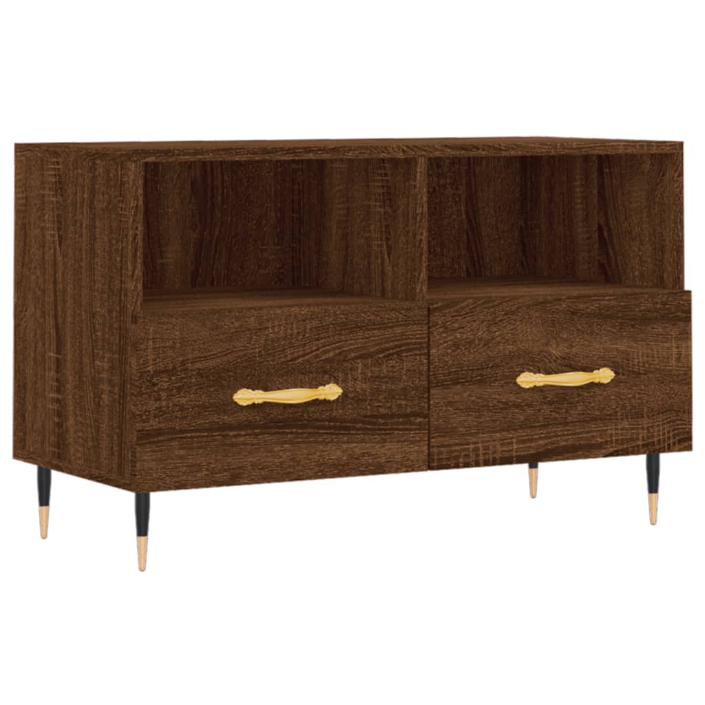 vidaXL TV Cabinet Brown Oak 80x36x50 cm Engineered Wood