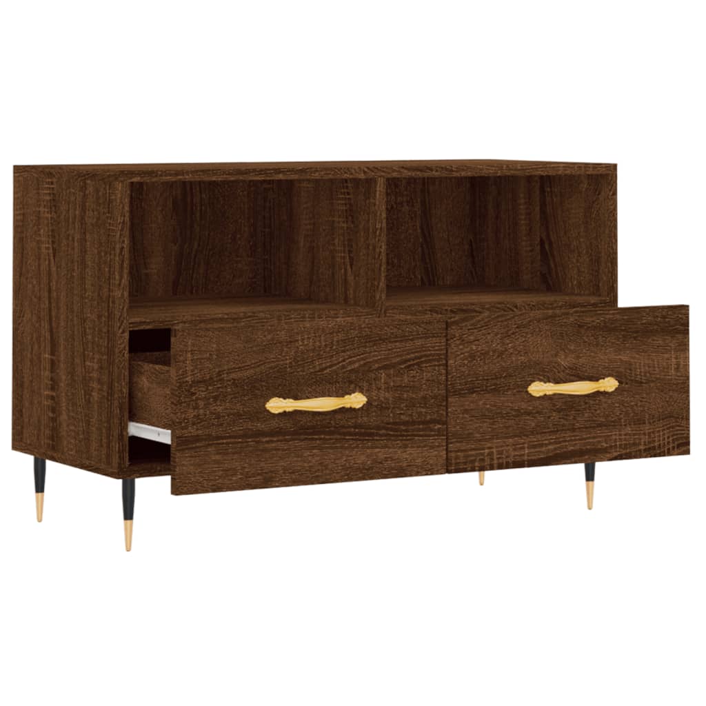 vidaXL TV Cabinet Brown Oak 80x36x50 cm Engineered Wood