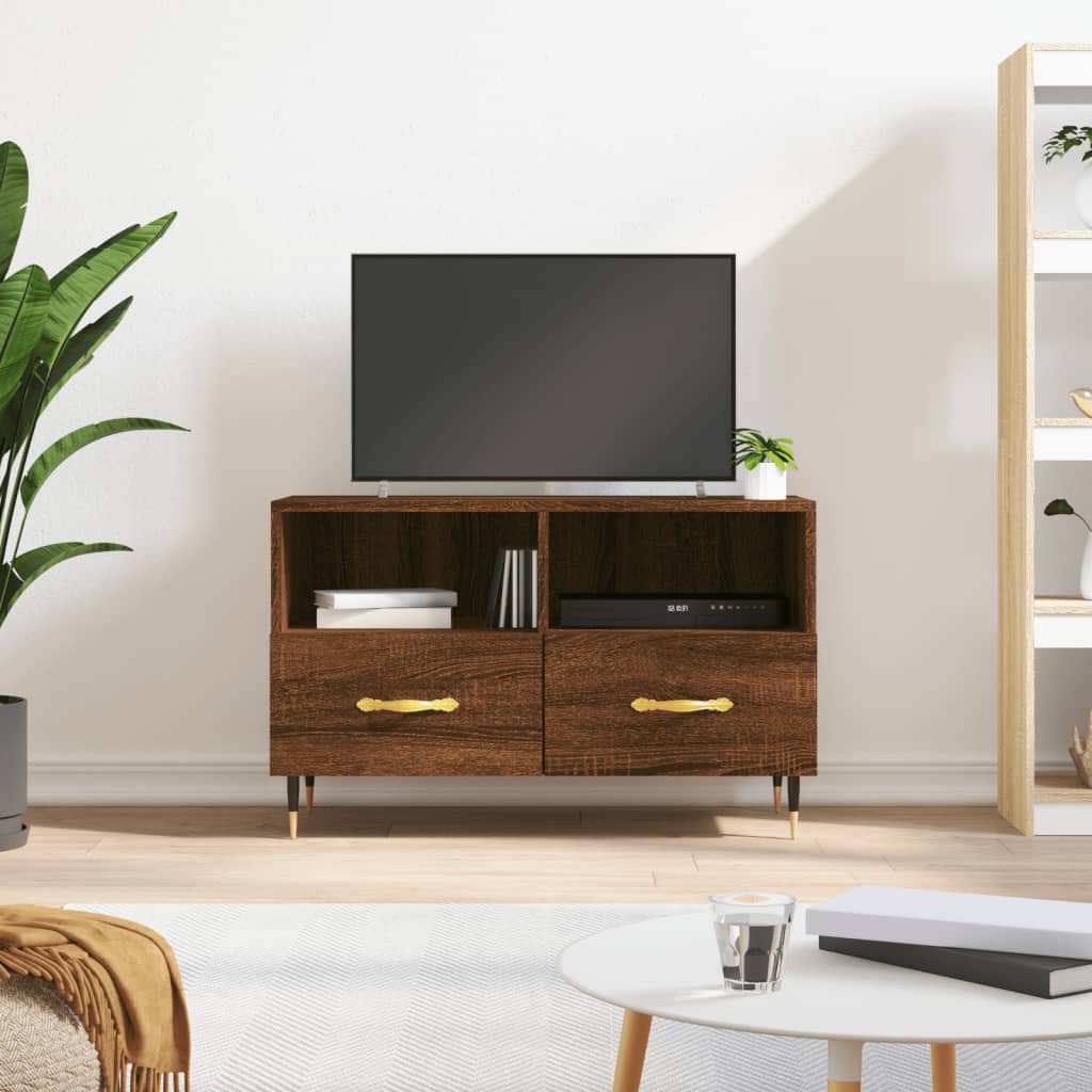 vidaXL TV Cabinet Brown Oak 80x36x50 cm Engineered Wood