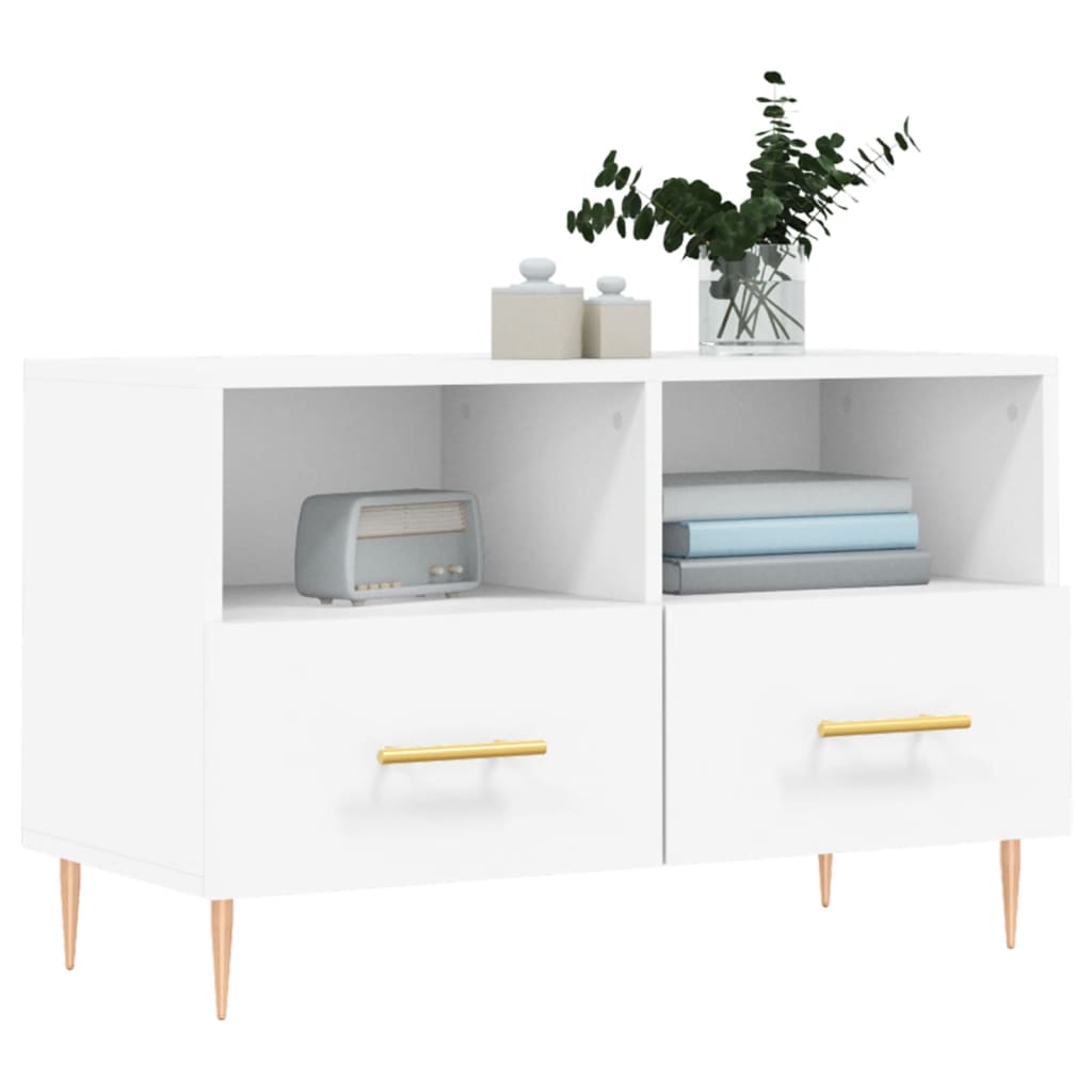 vidaXL TV Cabinet White 80x36x50 cm Engineered Wood