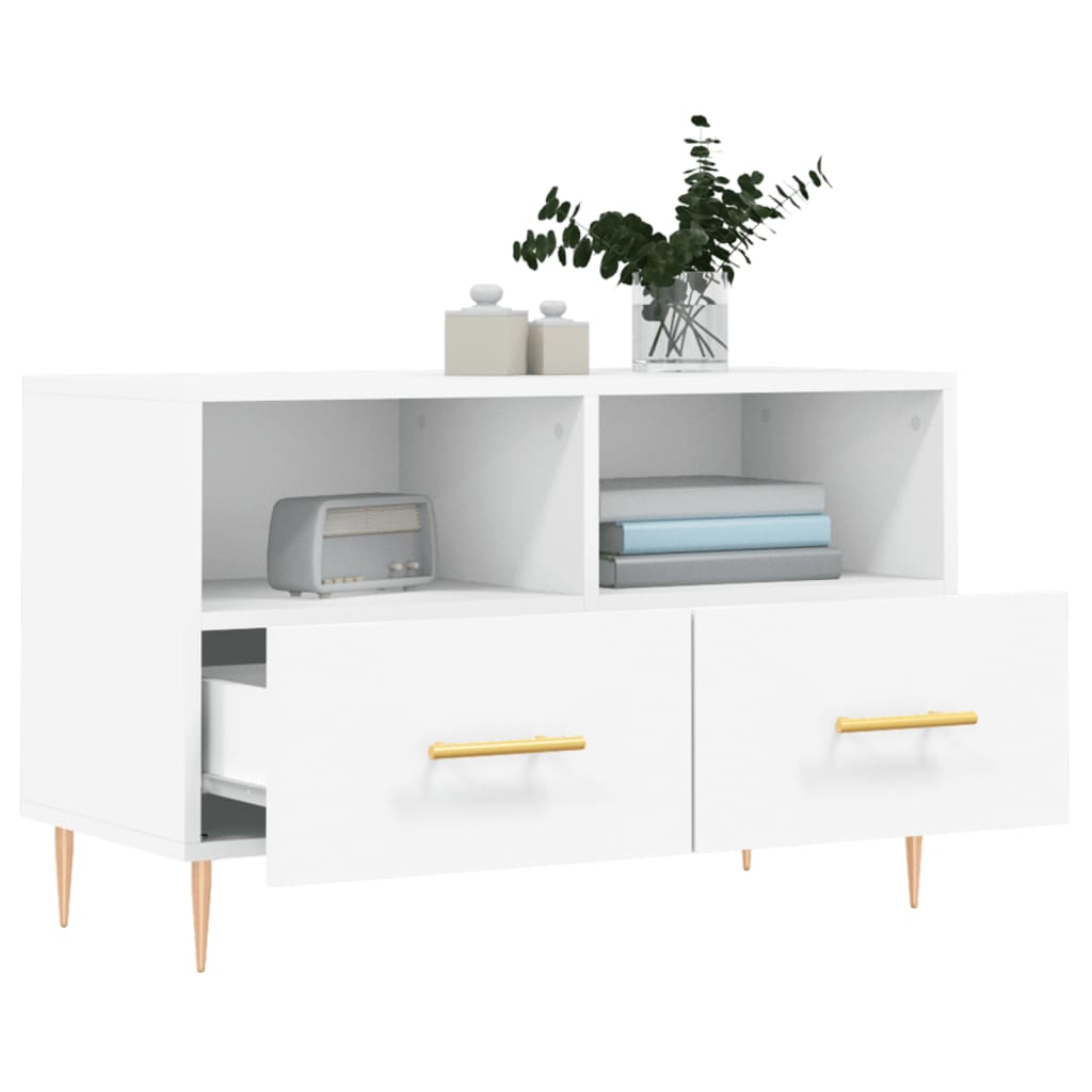 vidaXL TV Cabinet White 80x36x50 cm Engineered Wood