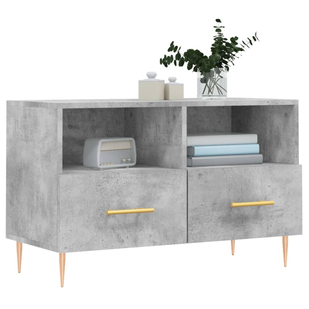 vidaXL TV Cabinet Concrete Grey 80x36x50 cm Engineered Wood