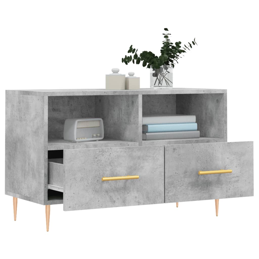 vidaXL TV Cabinet Concrete Grey 80x36x50 cm Engineered Wood