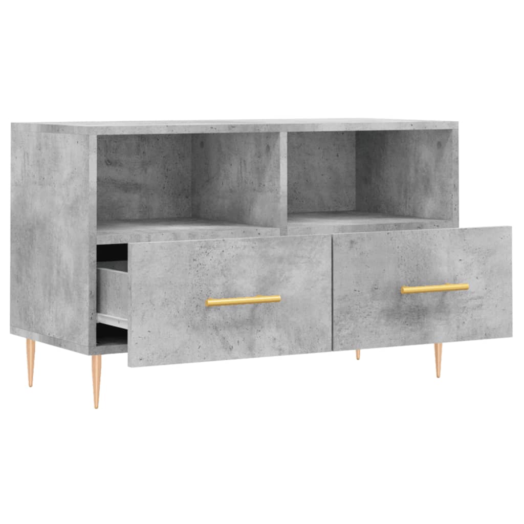 vidaXL TV Cabinet Concrete Grey 80x36x50 cm Engineered Wood