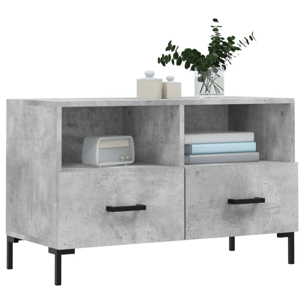 vidaXL TV Cabinet Concrete Grey 80x36x50 cm Engineered Wood