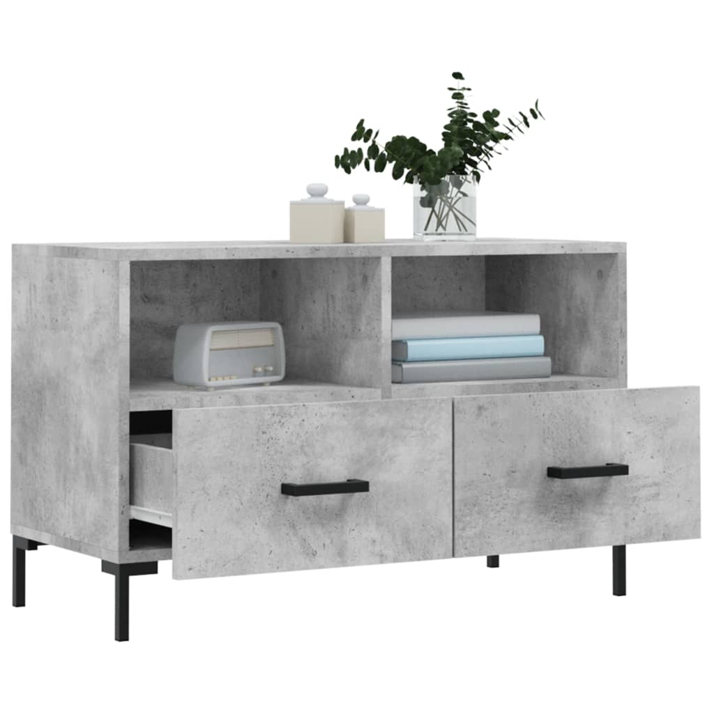 vidaXL TV Cabinet Concrete Grey 80x36x50 cm Engineered Wood