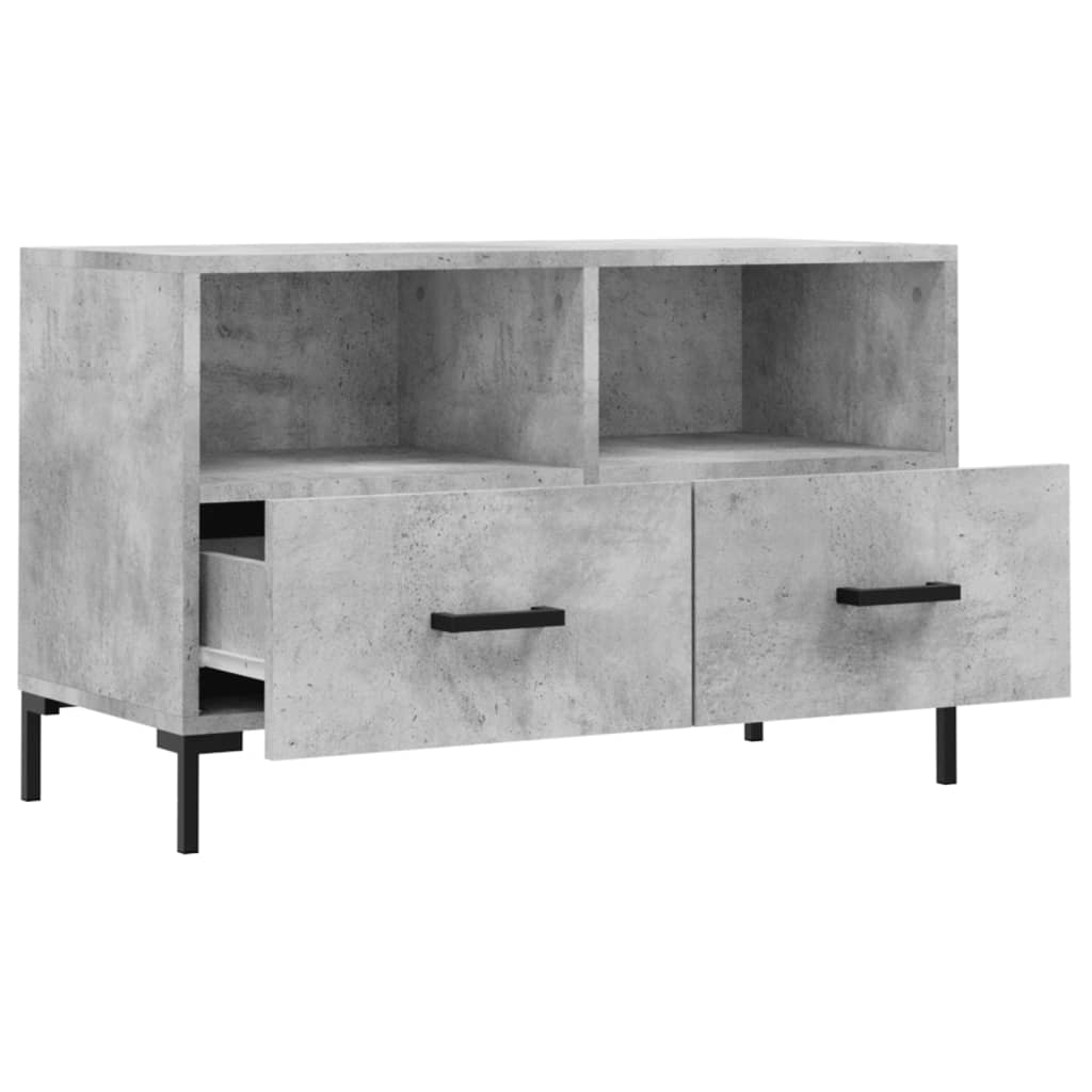 vidaXL TV Cabinet Concrete Grey 80x36x50 cm Engineered Wood