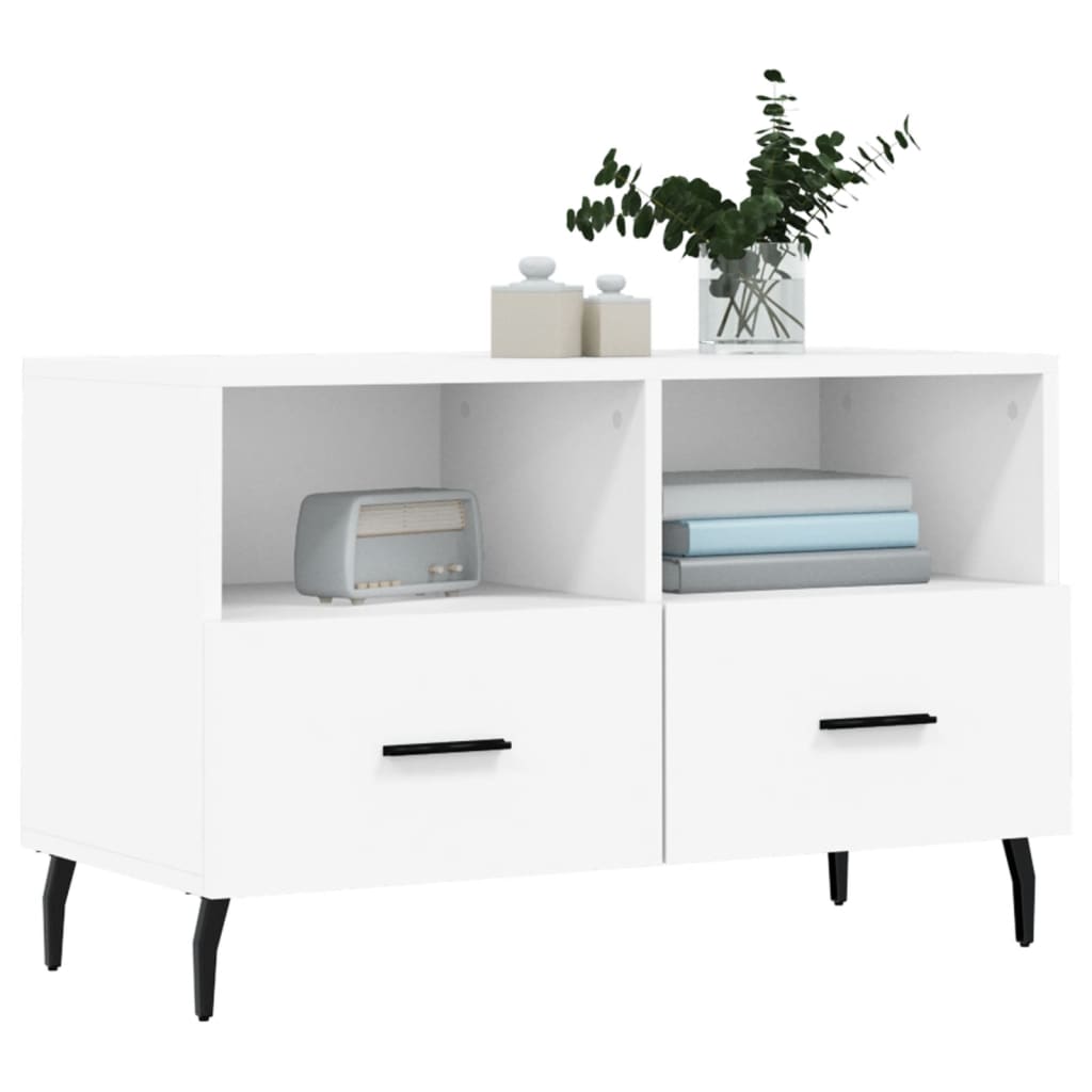 vidaXL TV Cabinet White 80x36x50 cm Engineered Wood