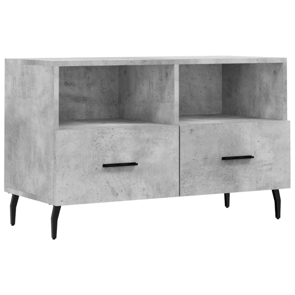 vidaXL TV Cabinet Concrete Grey 80x36x50 cm Engineered Wood