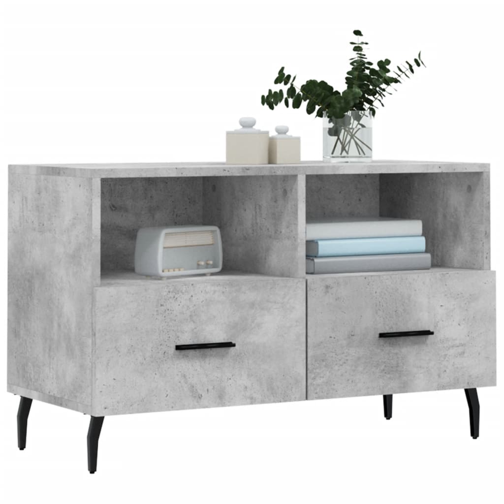 vidaXL TV Cabinet Concrete Grey 80x36x50 cm Engineered Wood