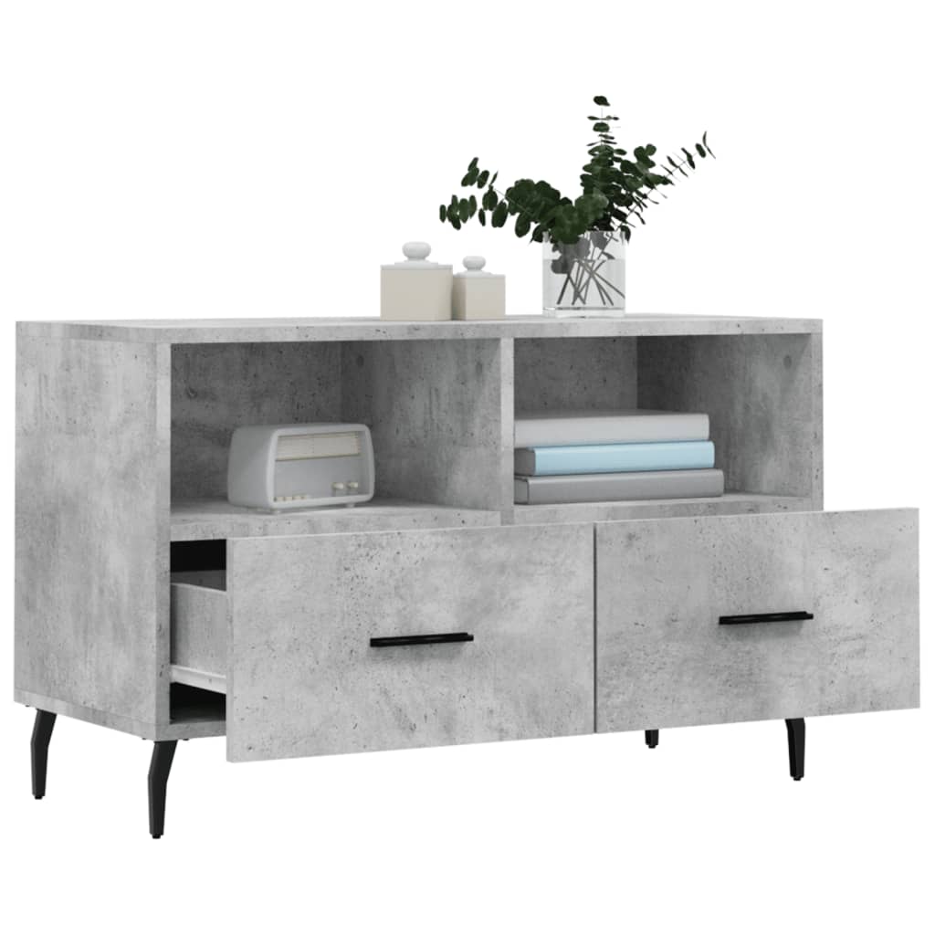 vidaXL TV Cabinet Concrete Grey 80x36x50 cm Engineered Wood