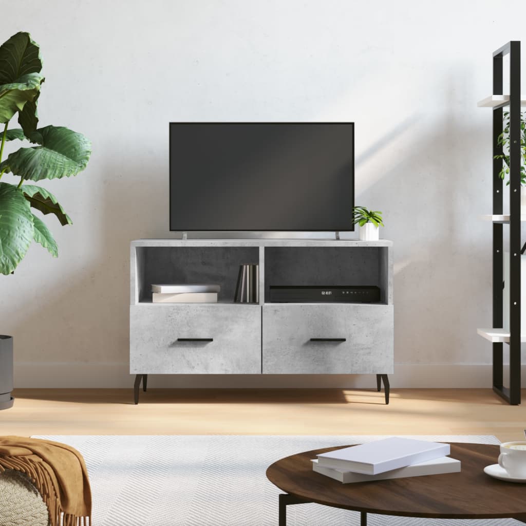 vidaXL TV Cabinet Concrete Grey 80x36x50 cm Engineered Wood