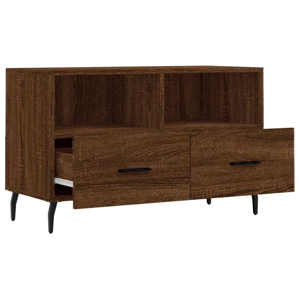 vidaXL TV Cabinet Brown Oak 80x36x50 cm Engineered Wood