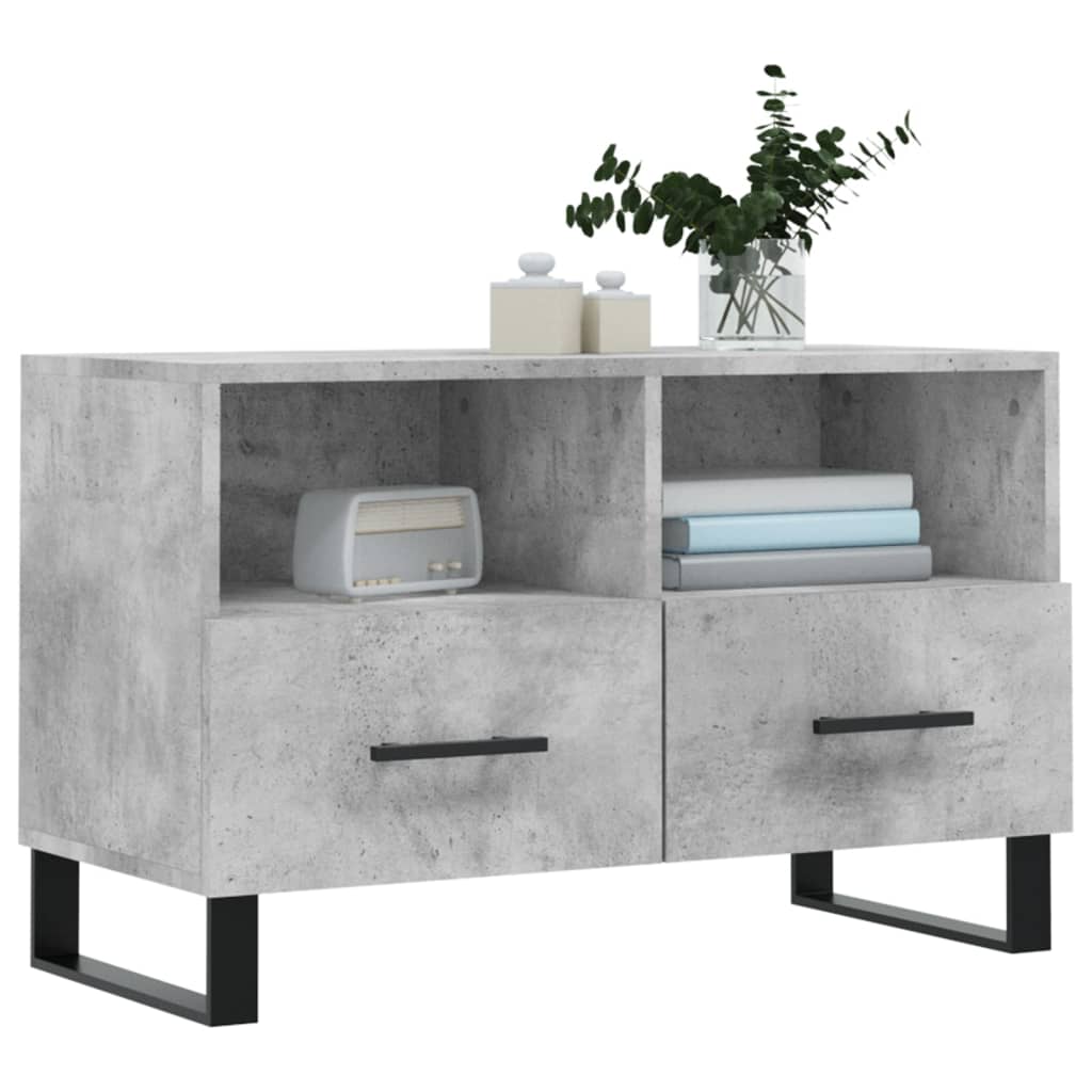 vidaXL TV Cabinet Concrete Grey 80x36x50 cm Engineered Wood