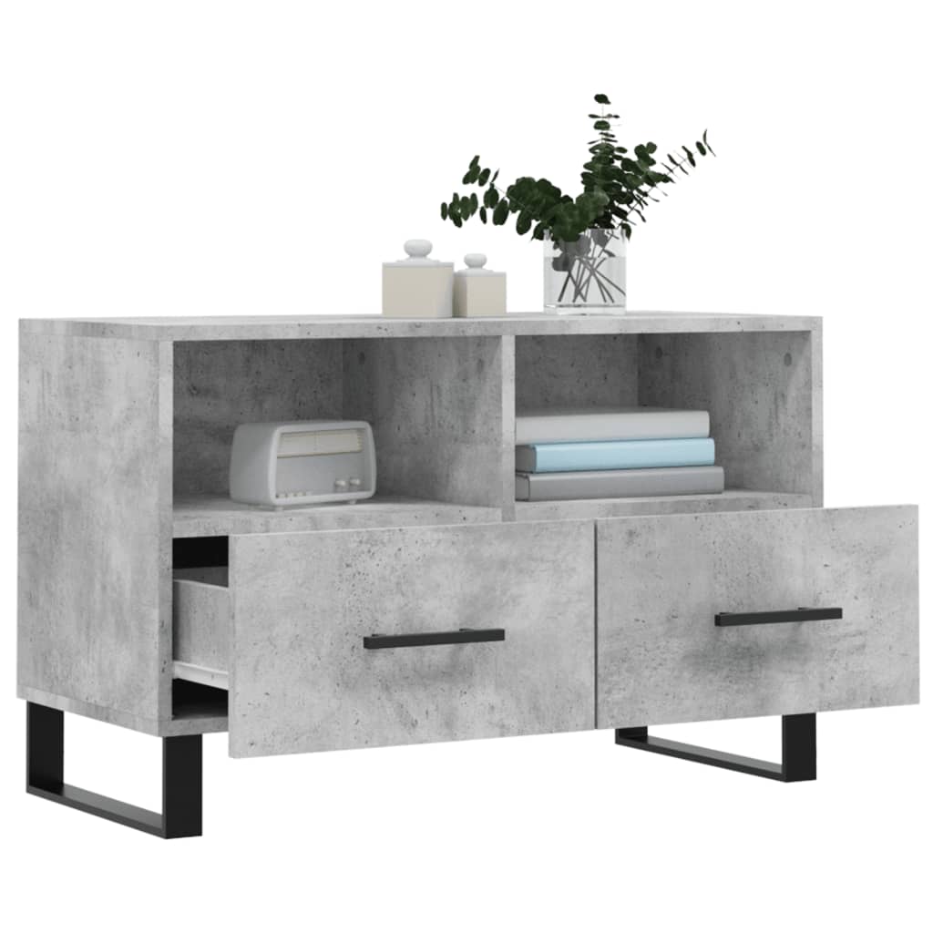 vidaXL TV Cabinet Concrete Grey 80x36x50 cm Engineered Wood