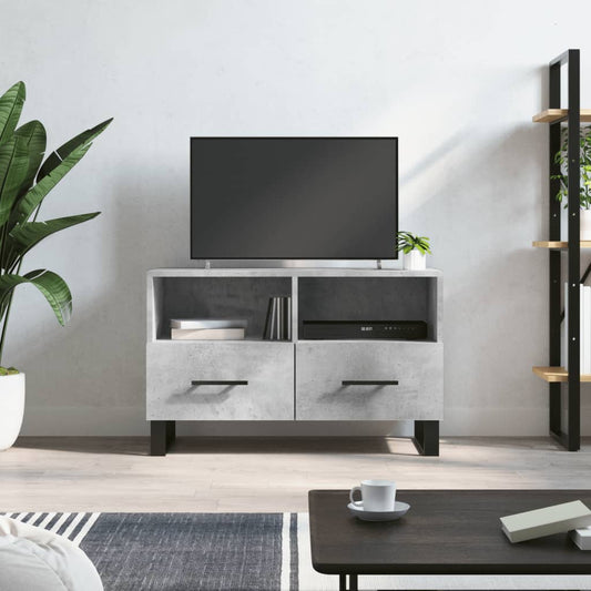 vidaXL TV Cabinet Concrete Grey 80x36x50 cm Engineered Wood