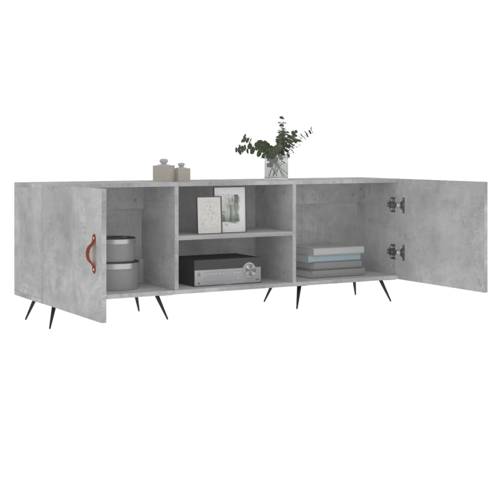 vidaXL TV Cabinet Concrete Grey 150x30x50 cm Engineered Wood