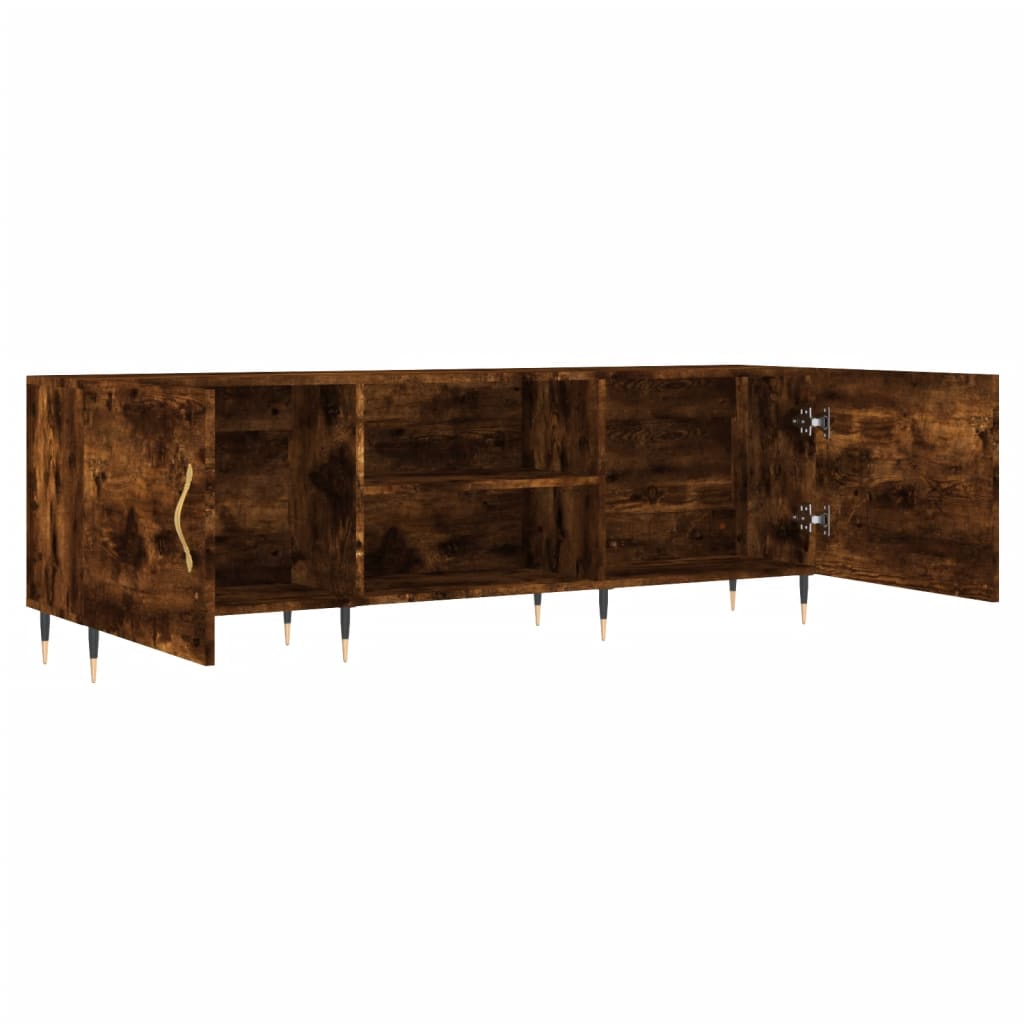 TV Cabinet Smoked Oak 150x30x50 cm Engineered Wood