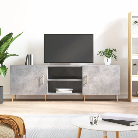 vidaXL TV Cabinet Concrete Grey 150x30x50 cm Engineered Wood