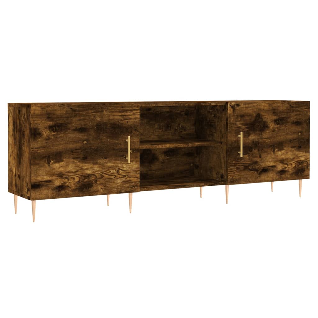 TV Cabinet Smoked Oak 150x30x50 cm Engineered Wood