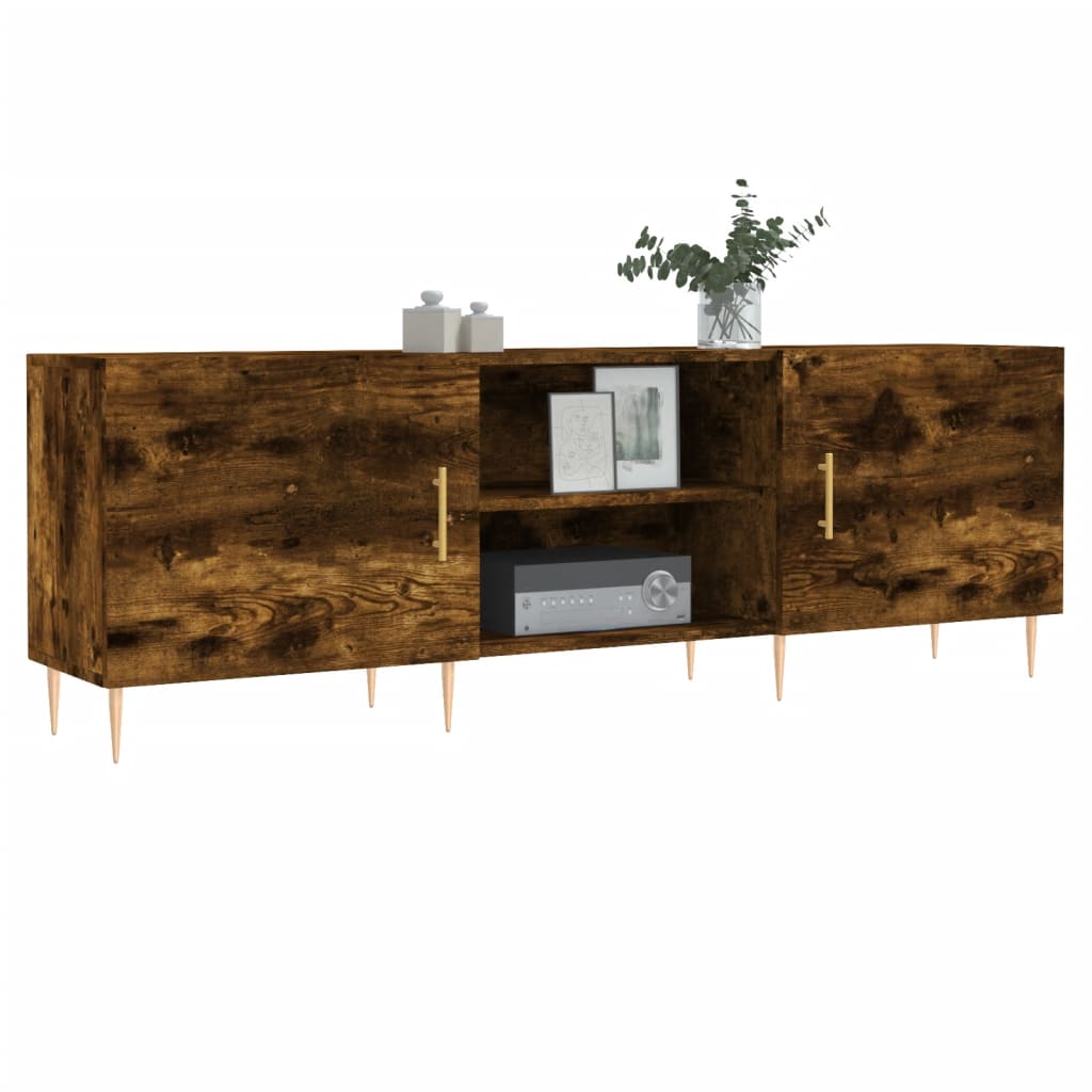 TV Cabinet Smoked Oak 150x30x50 cm Engineered Wood