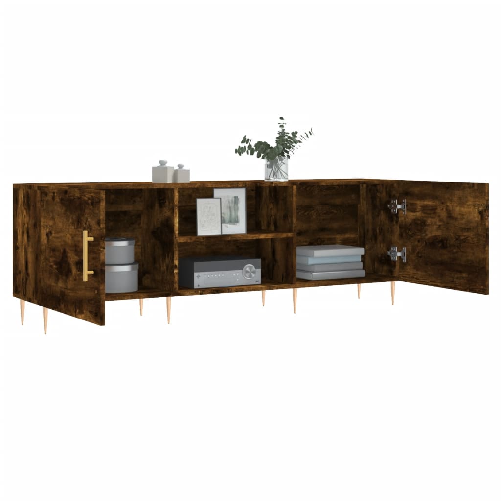 TV Cabinet Smoked Oak 150x30x50 cm Engineered Wood