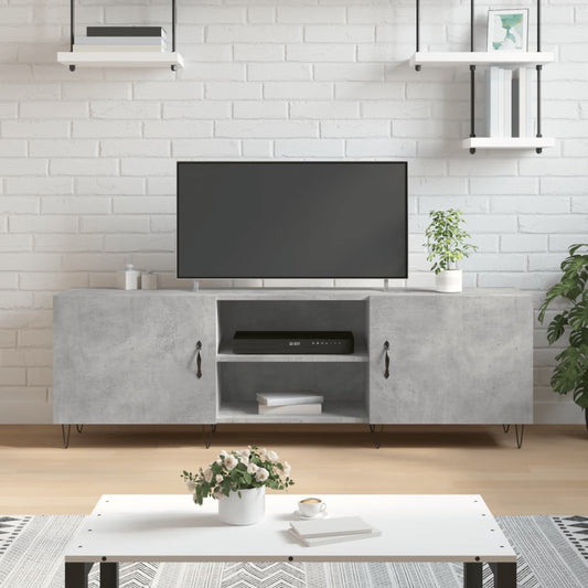 vidaXL TV Cabinet Concrete Grey 150x30x50 cm Engineered Wood