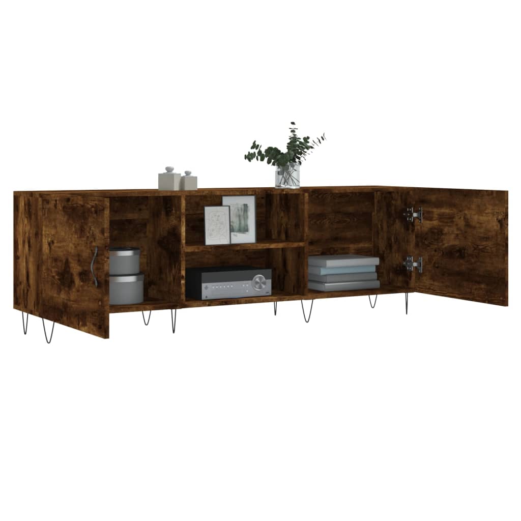 TV Cabinet Smoked Oak 150x30x50 cm Engineered Wood