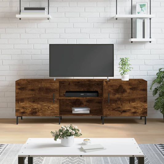 TV Cabinet Smoked Oak 150x30x50 cm Engineered Wood