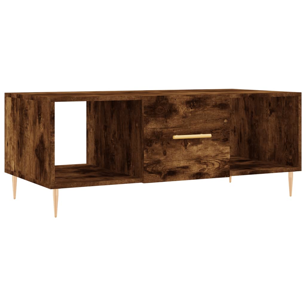 vidaXL Coffee Table Smoked Oak 102x50x40 cm Engineered Wood