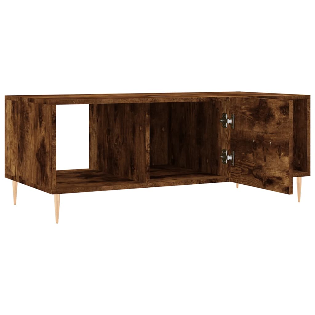 vidaXL Coffee Table Smoked Oak 102x50x40 cm Engineered Wood